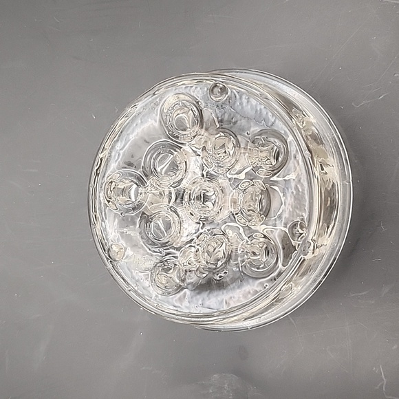 Vintage Clear Glass Footed Flower Frog 11 holes - Picture 6 of 8